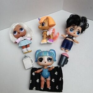 LOL Surprise Dolls Lot 3‎ Dolls Pet Accessories Outfits Hair Skin Glitter Pony